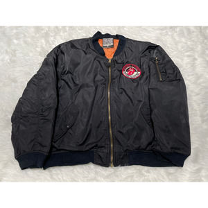 Vintage Rolling Stones 1994 Tour MA-1 Black Bomber Nylon Flyer's Jacket Sz XL